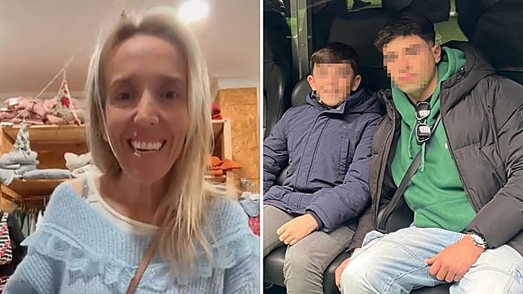 Cristina Álvarez con su hijo y sobrino, víctimas del accidente en Adamuz