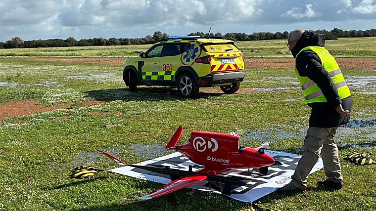 Dron eVTOL en vuelo en Mallorca para transporte sanitario