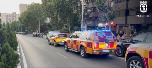 El lugar del accidente en el distrito madrileño de Moratalaz
