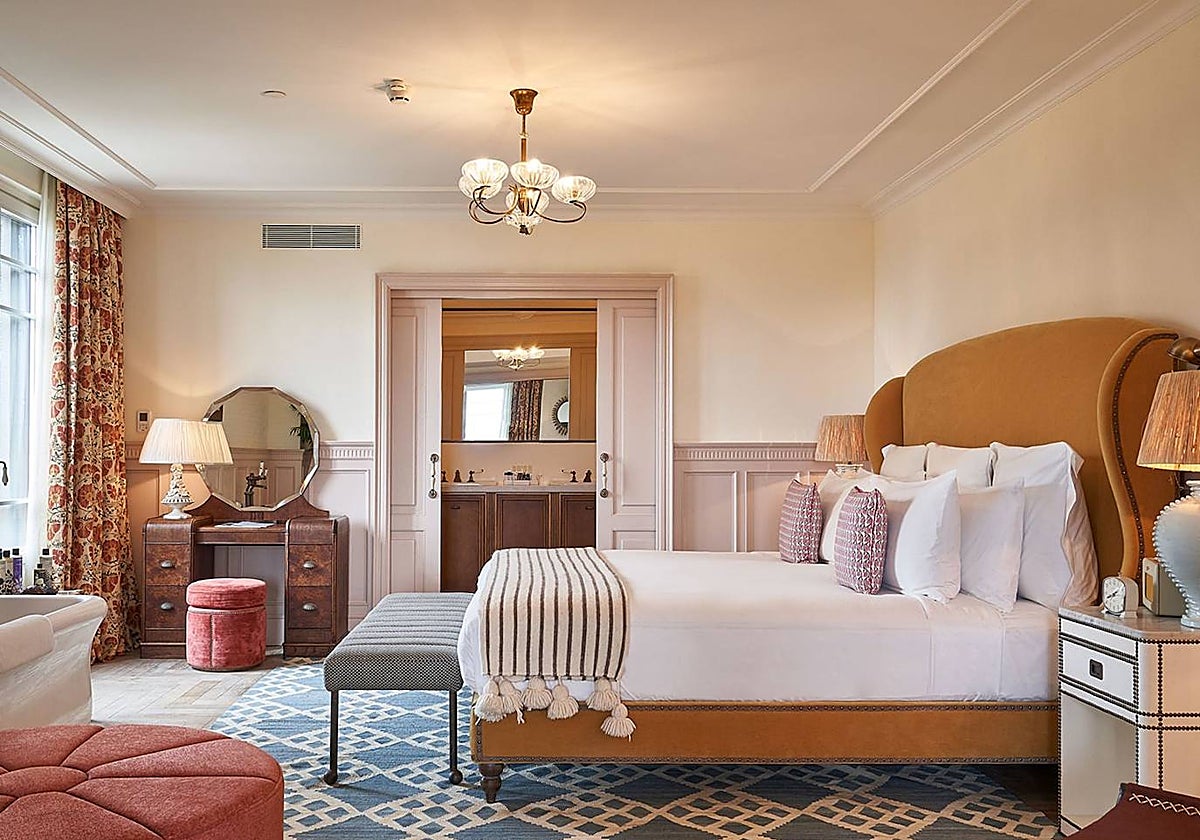 Una habitación del hotel de lujo Soho House en Barcelona