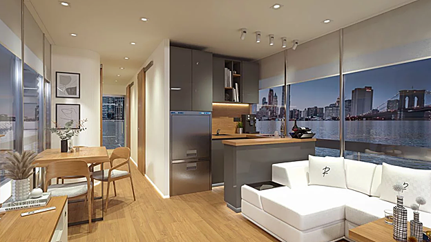 Los muebles de la casa flotante son de la firma Lazzoni