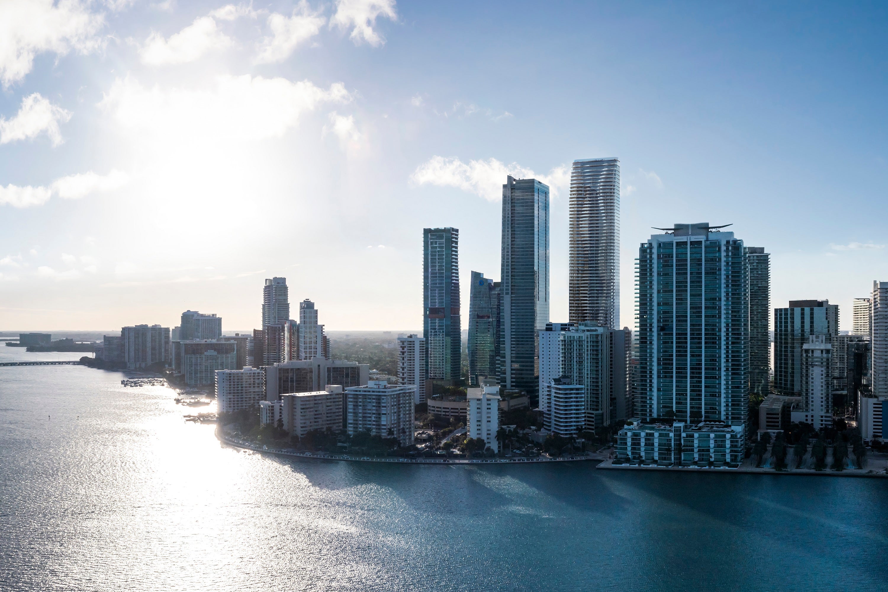 Panorámica del la torre situada en la Avenida Brickell de Miami