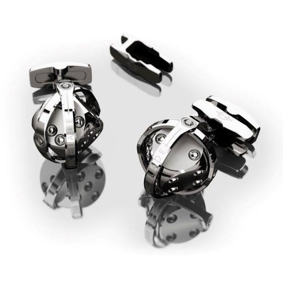 Los gemelos son una de las joyas favoritas de los hombres más elegantes. El modelo Encelade de acero con diseño dado de la joyería Chocrón marcará sin duda la diferencia bajo cualquier árbol de Navidad. Su precio de venta es de 785 euros