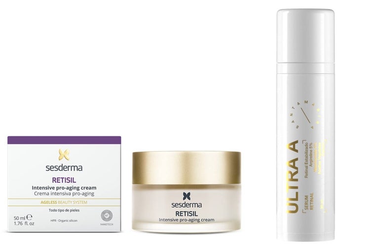 Retisil Crema intensiva pro-aging de Sesderma (58,95 euros); Tratamiento nocturno intensivo Ultra A de Santamarina Cosmetics (59,90 euros).