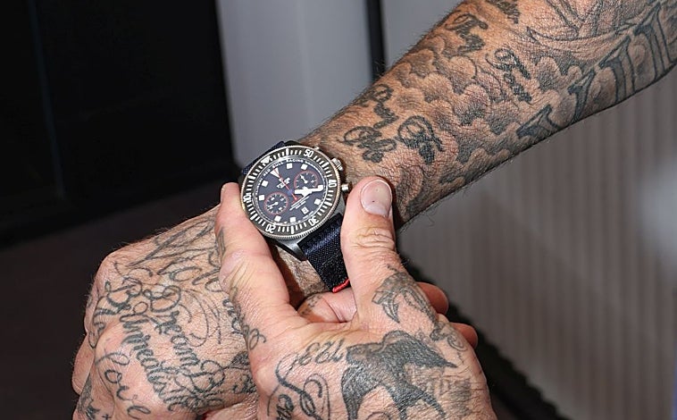 Imagen principal - David lució el Pelagos FXD Chrono de Tudor (5.930 euros)