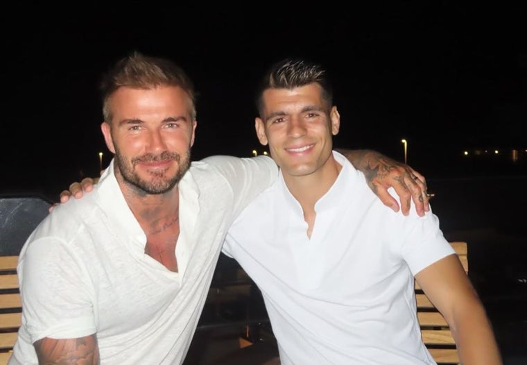 David Beckham y Álvaro Morata