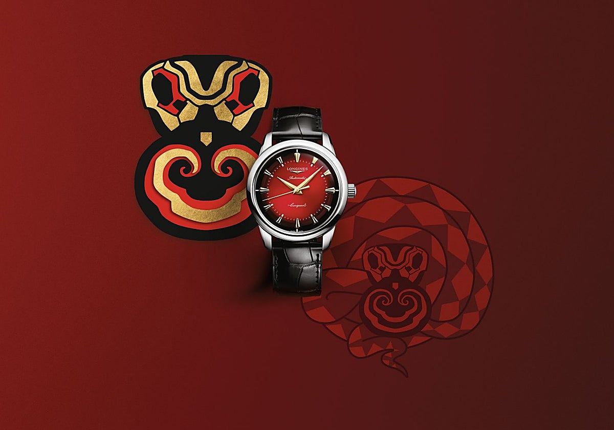 Relojes que rinden homenaje al nuevo año chino de la serpiente como el Conquest Heritage Year of the Snake de Longines.