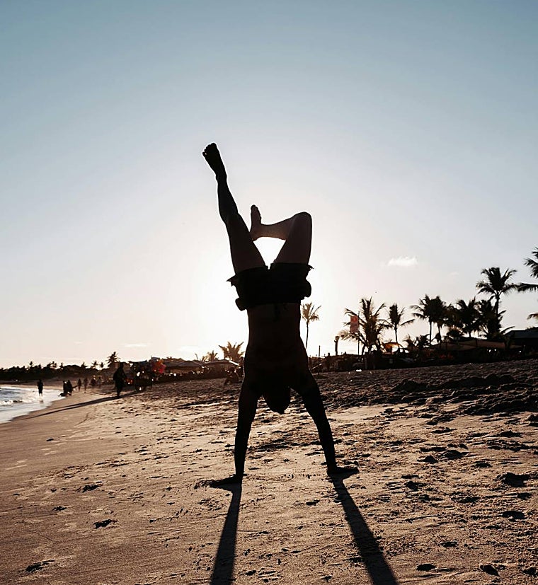 Entrenamiento a la orilla del mar