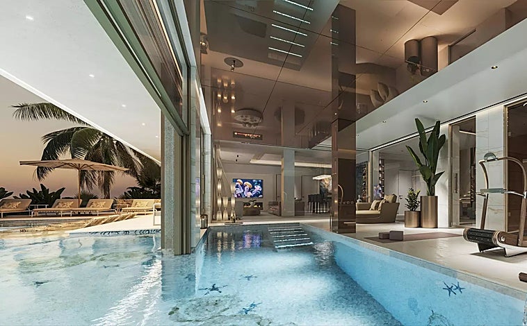 Imagen principal - Renders de algunas de las estancias de las mansiones diseñadas por Versace en Marbella