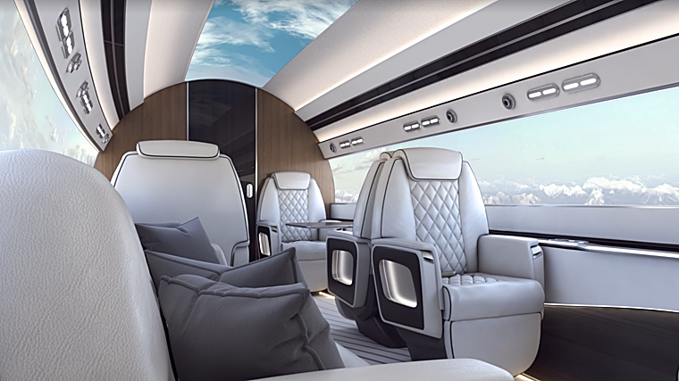 Las ventanas son sustituidas por pantallas digitales que permiten disfrutar de vistas panorámicas