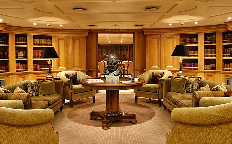 Imagen principal - Estas salas están dedicadas a personajes ilustres que han pasado por el barco con Maria Callas o Churchill