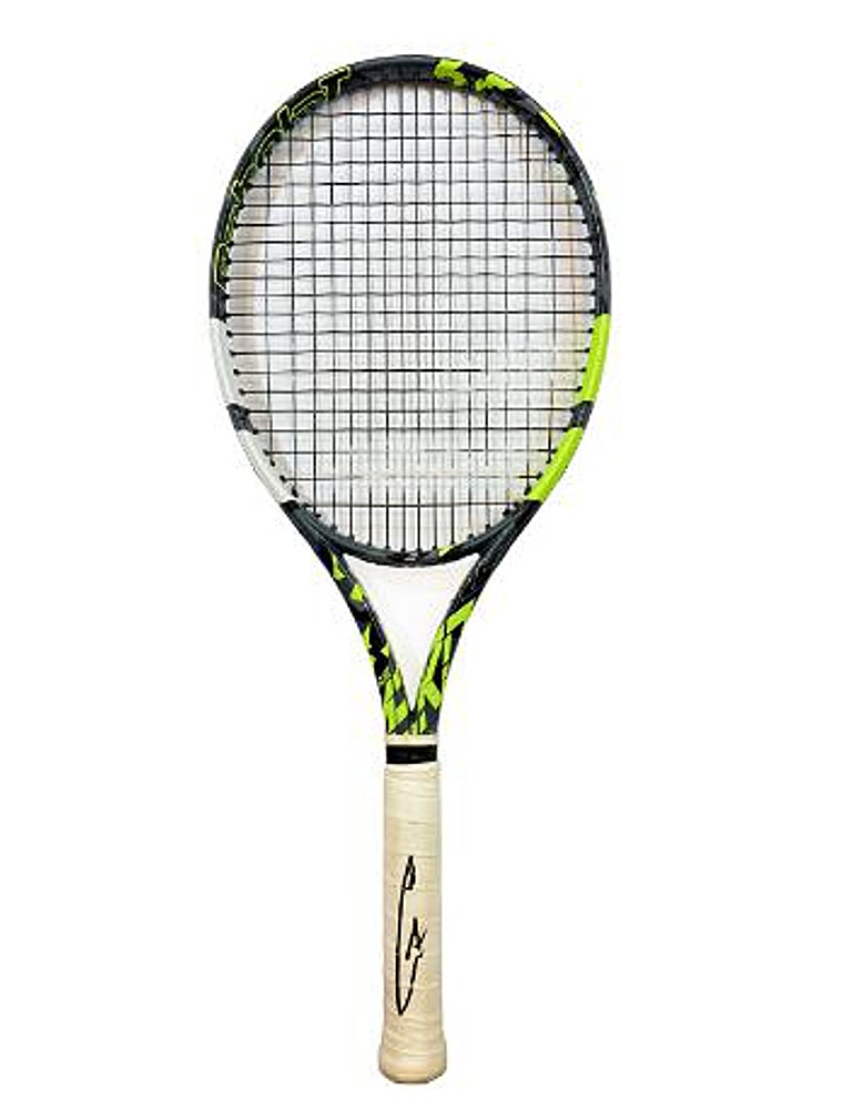 La raqueta de Alcaraz subastada por Prestige Memorabilia.