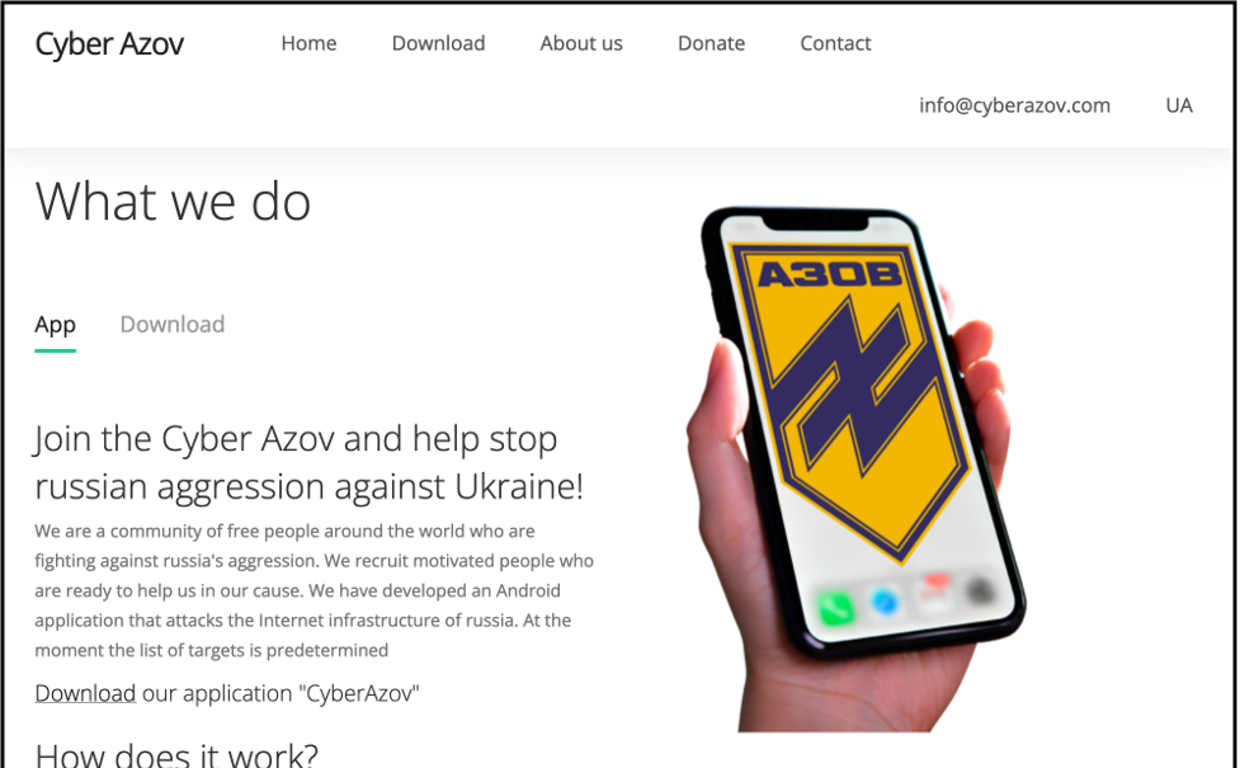 La página maliciosa desarrollada por la banda relacionada con el Kremlin