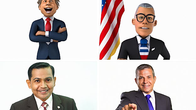 Cuatro imágenes ofrecidas por la IA cuando ABC utiliza la palabra 'presidente'