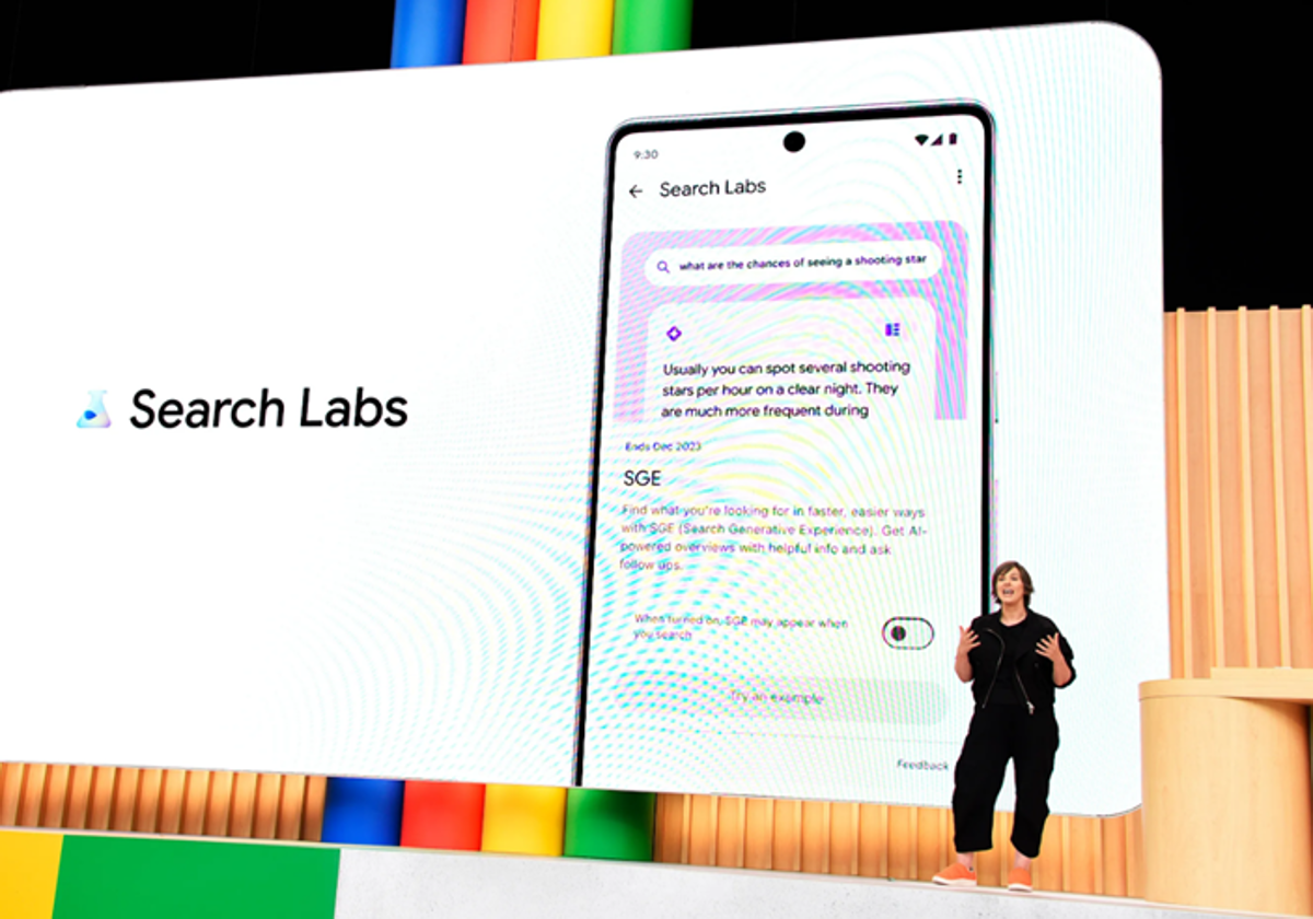 Presentación de una de las novedades de Google con Inteligencia Artificial durante el evento Google I/O 2023