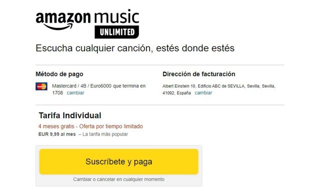 Suscripcion amazon music online