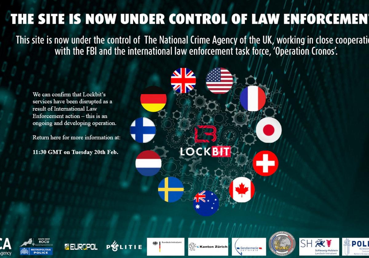 Imagen que aparece en el sitio de la dark web de Lockbit
