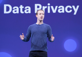 Mark Zuckerberg, fundador y CEO de Meta, en una conferencia sobre privacidad de datos en 2021