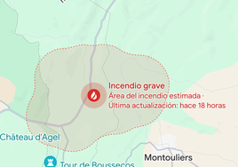 Un incendio cerca de Montouliers, en Francia