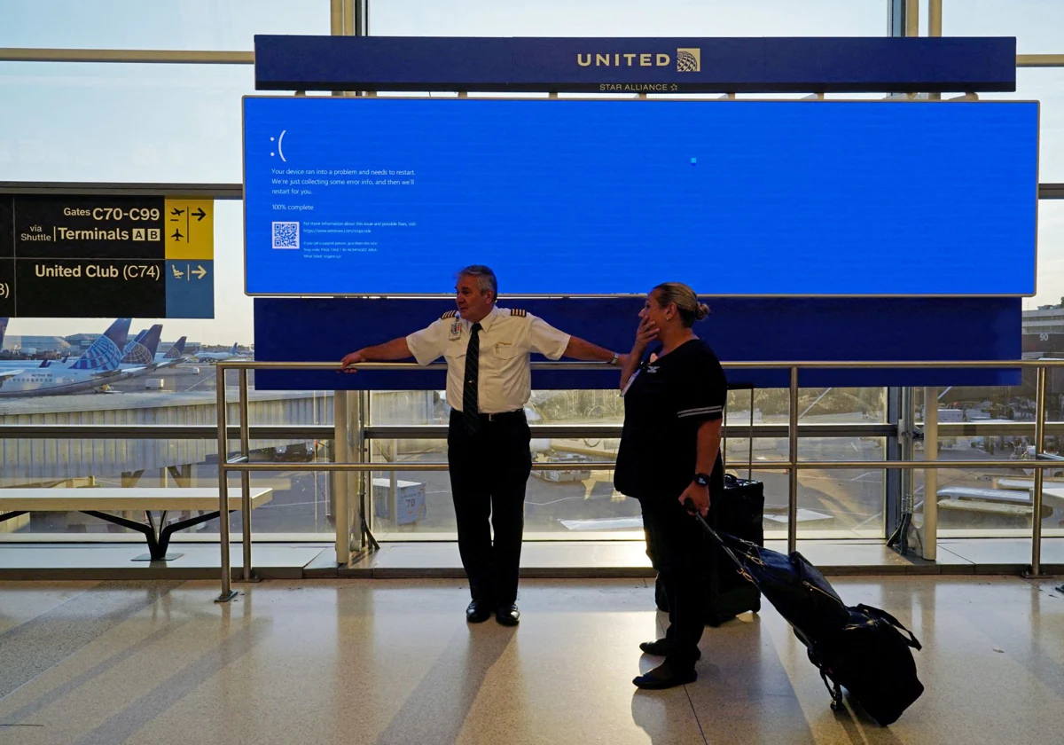 La 'pantalla azul de la muerte' provocó el pánico en varios aeropuertos de todo el mundo