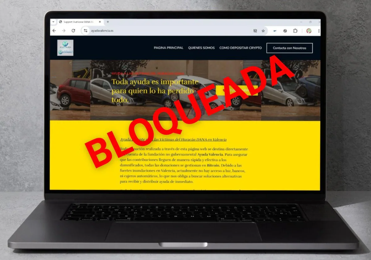 Imagen de la página web bloqueada