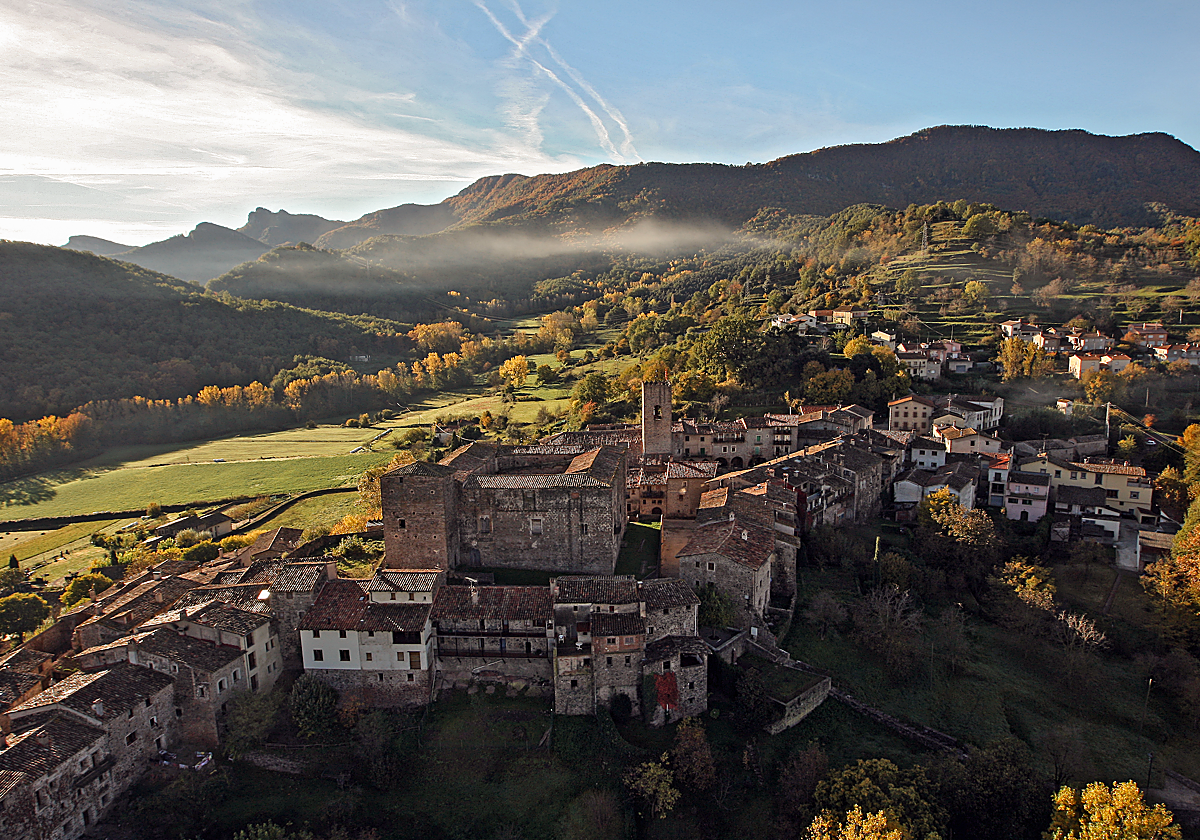 Imagen del pueblo de Santa Pau, La Garrotxa