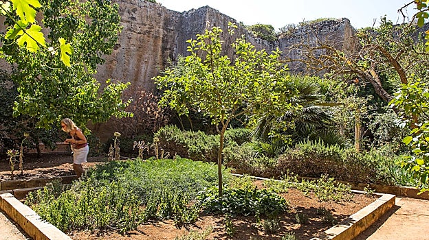 Imagen de los jardines de S'Hostal Líthica