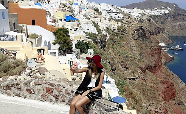 Un selfie en Santorini