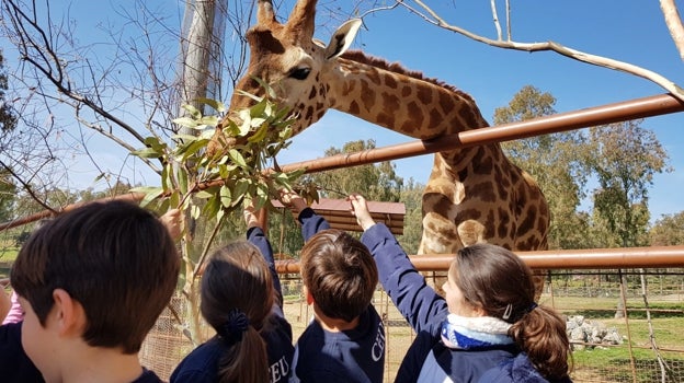 Niños visitando la Reserva de El Castillo de las Guardas