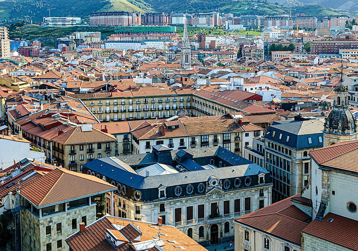 Vista aérea de la ciudad de Bilbao