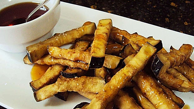 Berenjenas fritas con miel