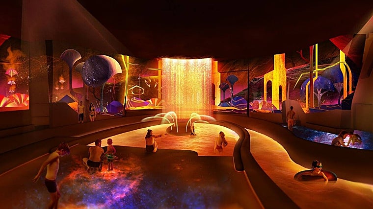 Recreación de la zona de 'video mapping' interactivo de Aquascope