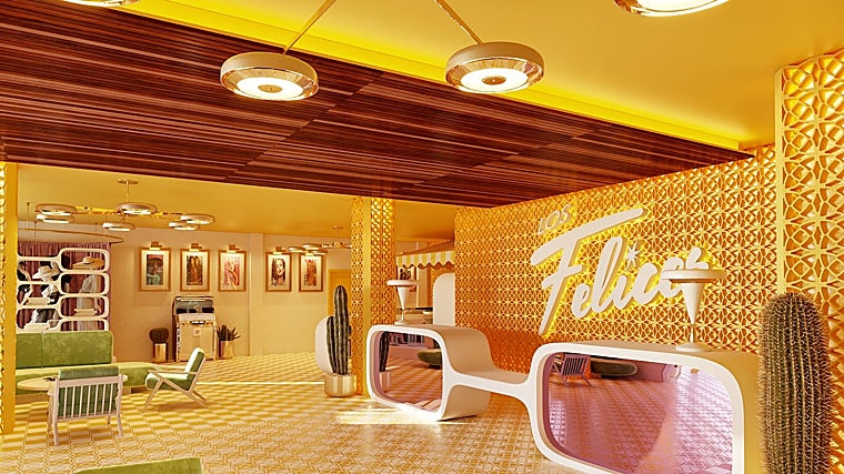 Render de cómo será el lobby del futuro hotel Los Felices