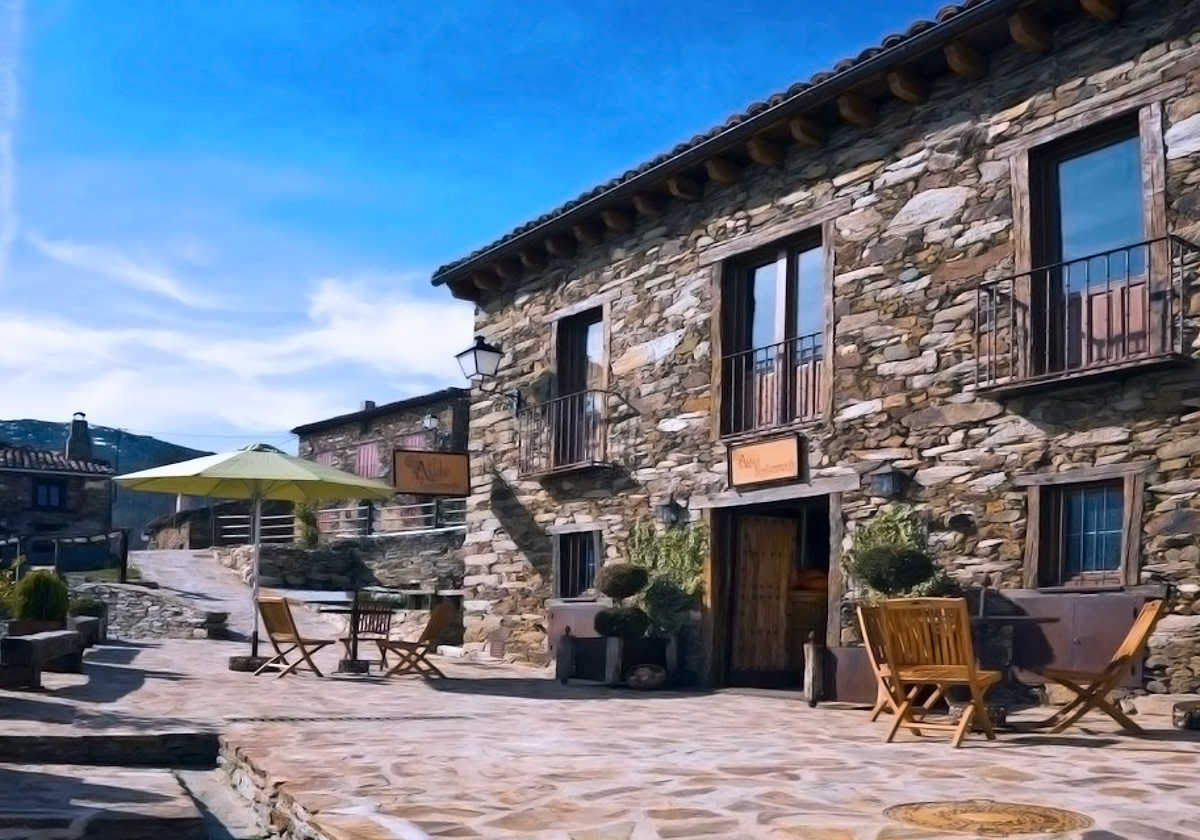 Imagen del exterior de la Casa Rural-Restaurante Casa Aldaba, en La Hiruela