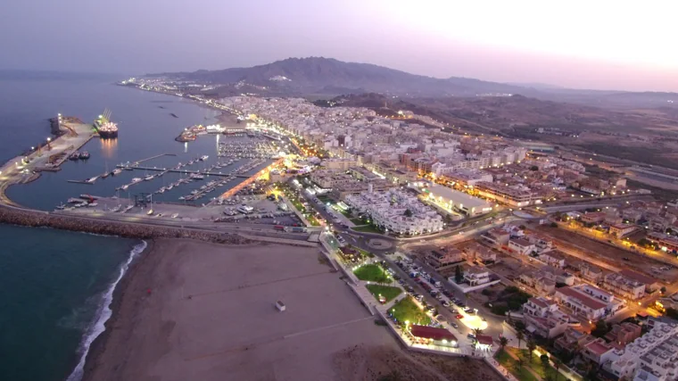 Vista aérea del pueblo de Garrucha