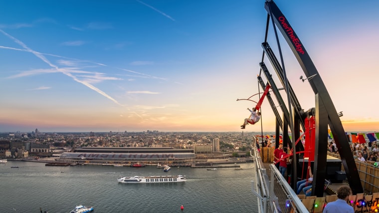 Image of the swing at the Lookout observatory of the A'dam panoramic tower in Amsterdam