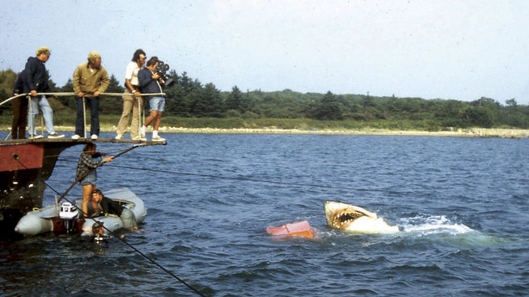 Steven Spielberg durante el rodaje de la película