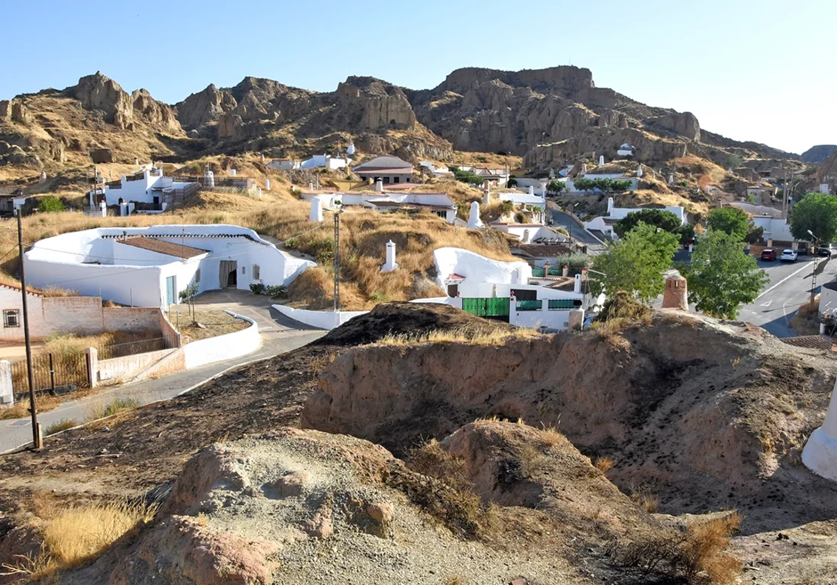 Vista del barrio de las Cuevas, en Guadix