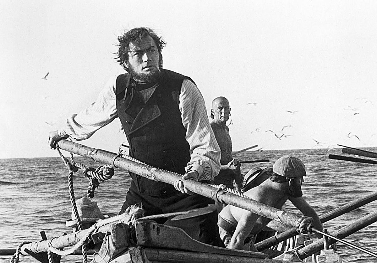 Gregory Peck como el capitán Ahab en 'Moby Dick'