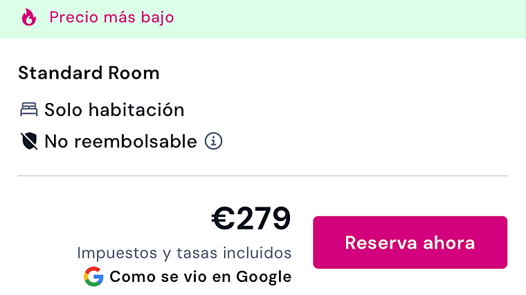 Standard room rate for two people from December 4th to 5th