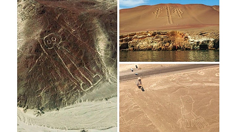 Geoglifos “Cosmonauta”, “Candelabros” e “Mãos”.