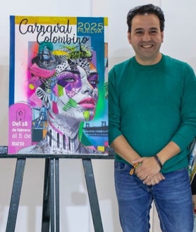 Imagen secundaria 2 - La obra &#039;Vanguardista, Creativa Carnavalera&#039; de Chema Riquelme, imagen del cartel del Carnaval Colombino 2025