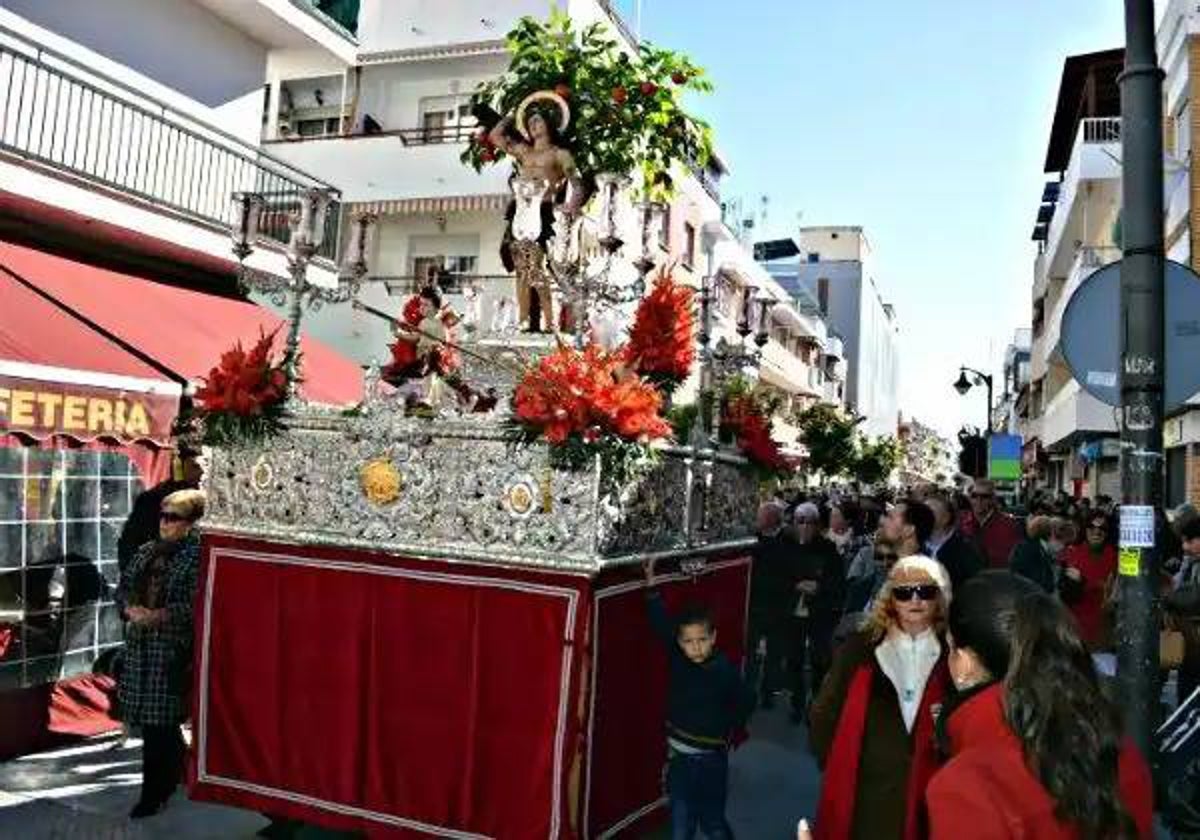 Foto de archivo de la procesión de San Sebastián en Punta Umbría