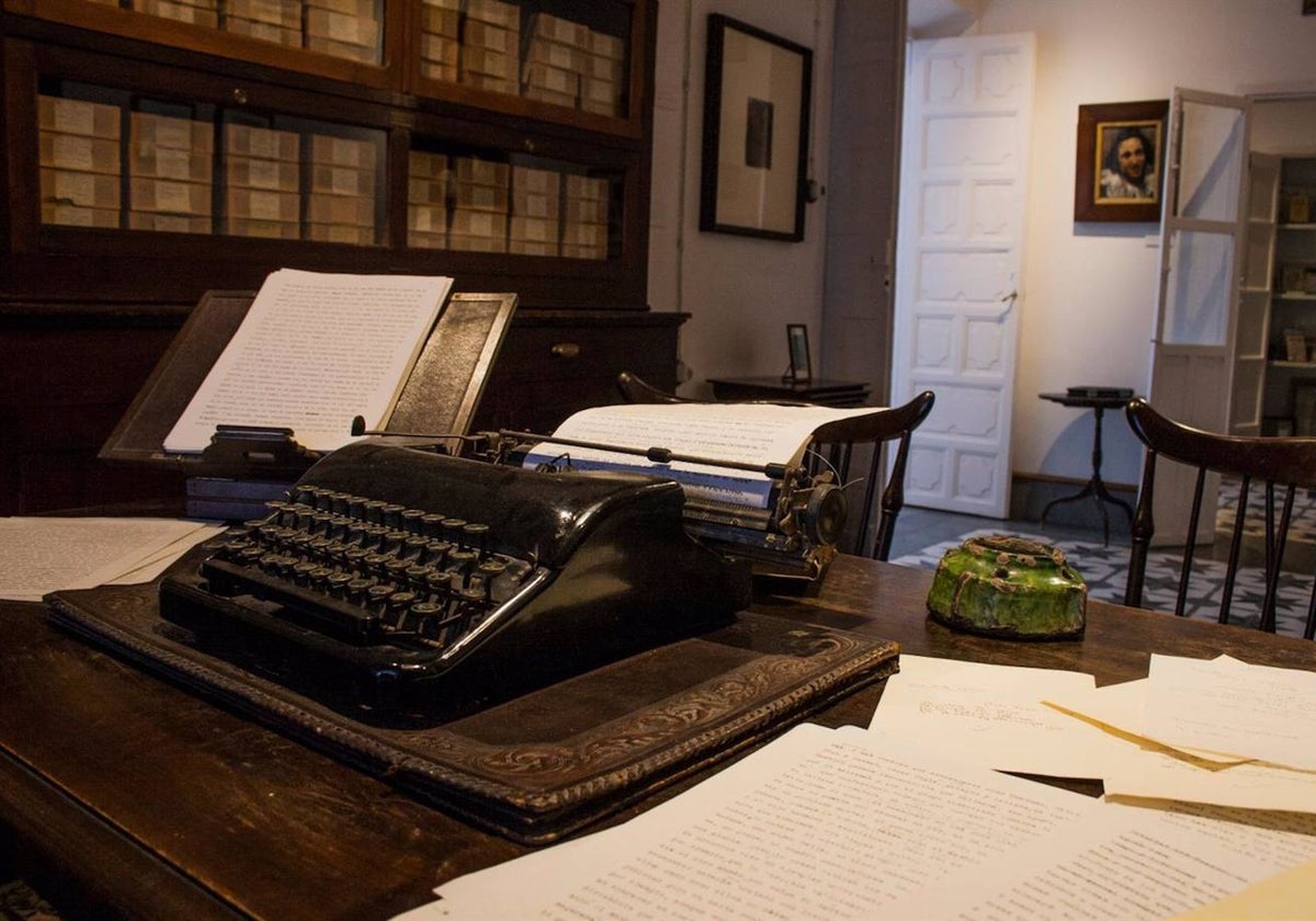 Detalle del interior de la Casa Museo Zenobia y Juan Ramón Jiménez, en Moguer