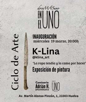 Imagen secundaria 2 - Otro fragmento de una obra, la artista K-Lina y el cartel de la exposición