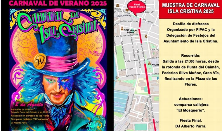 Manuel Carrasco protagoniza el cartel del Carnaval de Isla Cristina: fecha, programación y recorrido del desfile