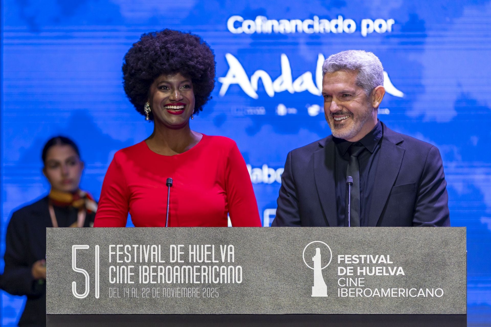 Así lucieron los premiados en la gala de clausura del 51 Festival de Cine Iberoamericano de Huelva