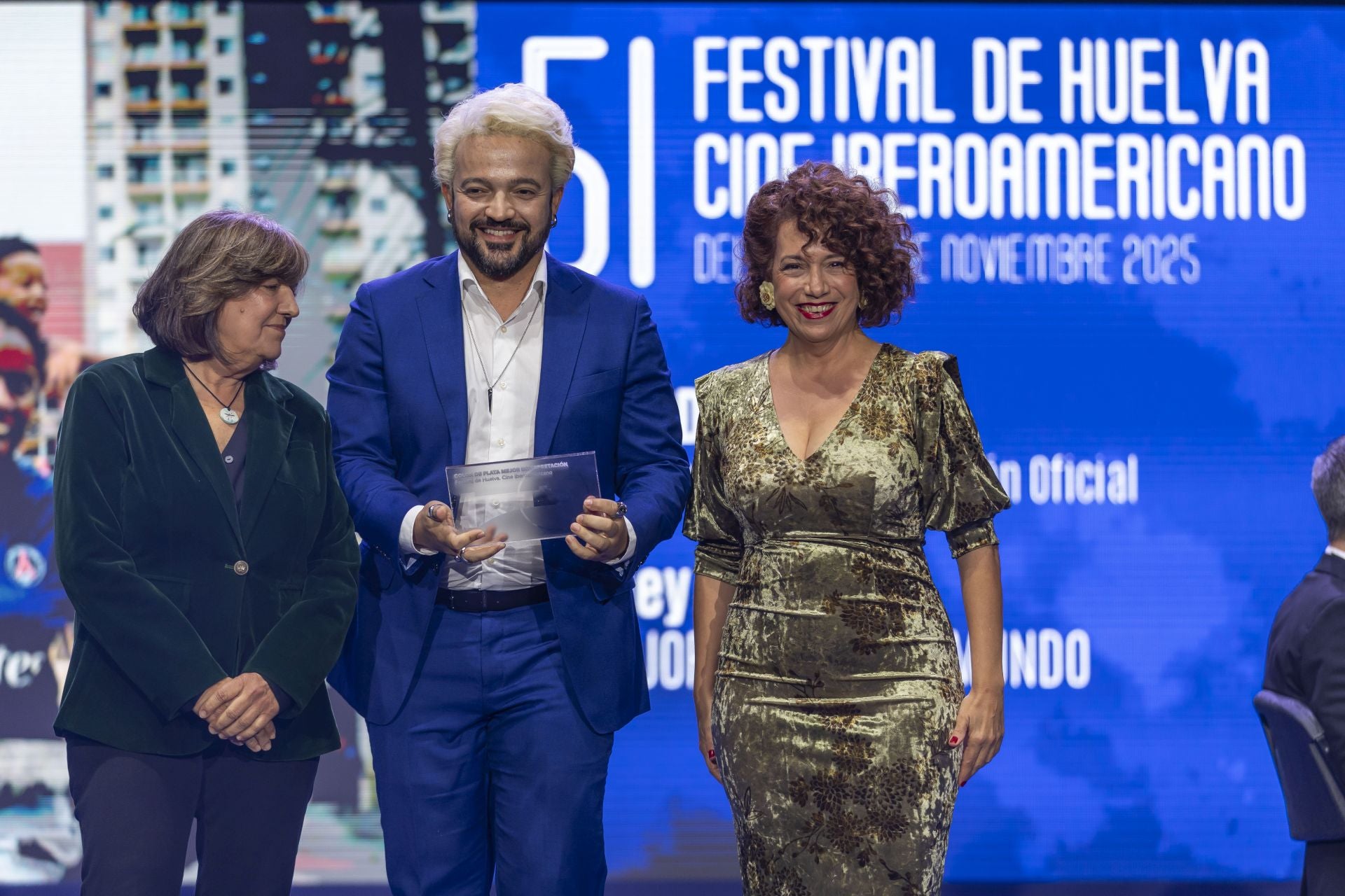 Así lucieron los premiados en la gala de clausura del 51 Festival de Cine Iberoamericano de Huelva