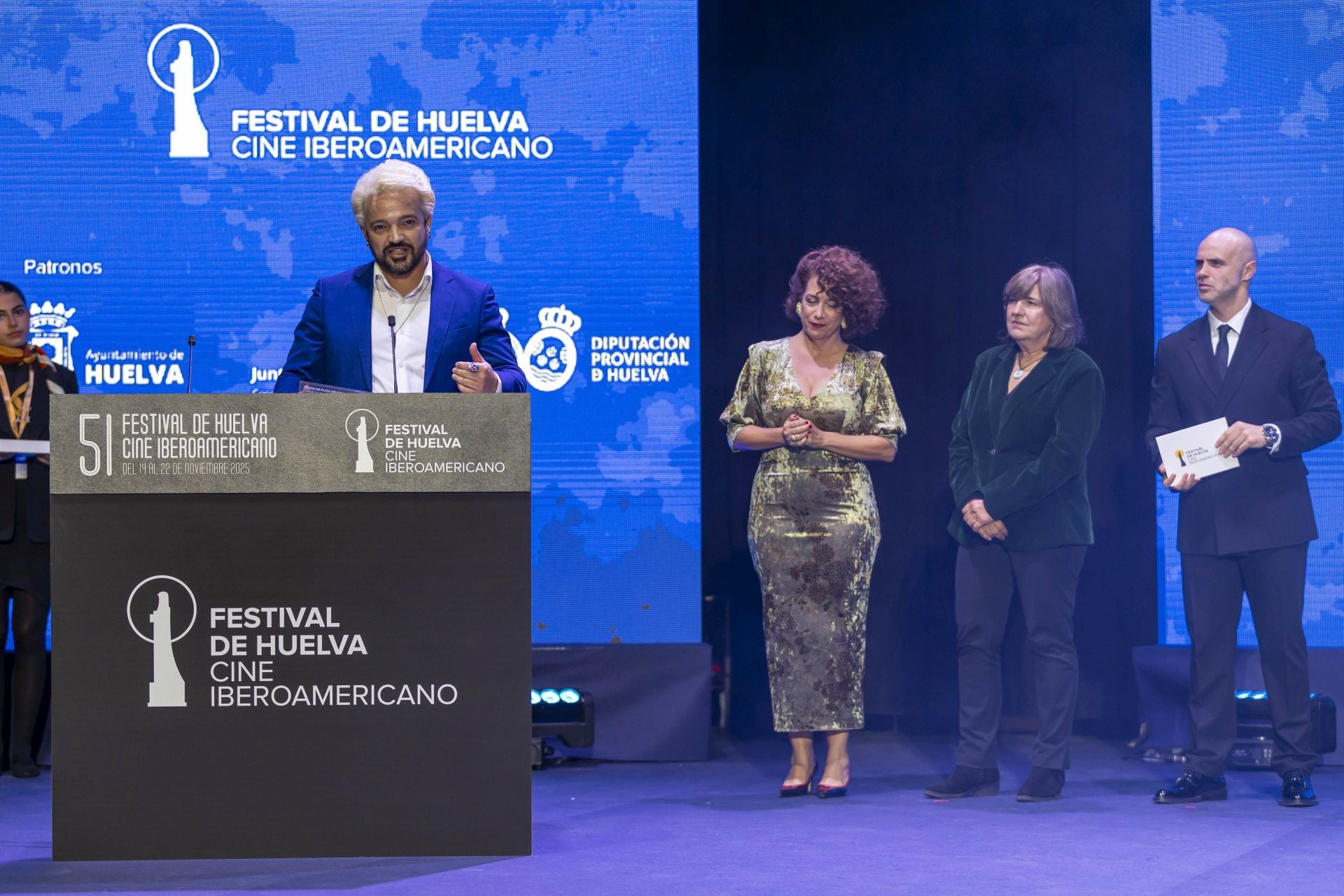 Así lucieron los premiados en la gala de clausura del 51 Festival de Cine Iberoamericano de Huelva