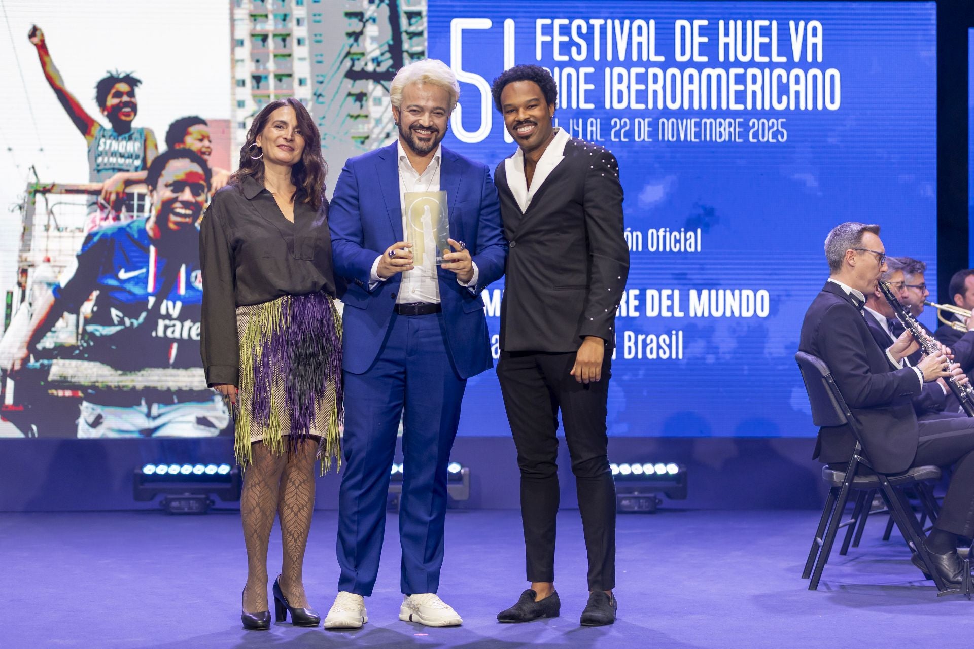 Así lucieron los premiados en la gala de clausura del 51 Festival de Cine Iberoamericano de Huelva